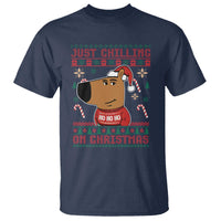 Funny Just Chilling On Christmas Meme Chillin Guy T Shirt - Wonder Print Shop