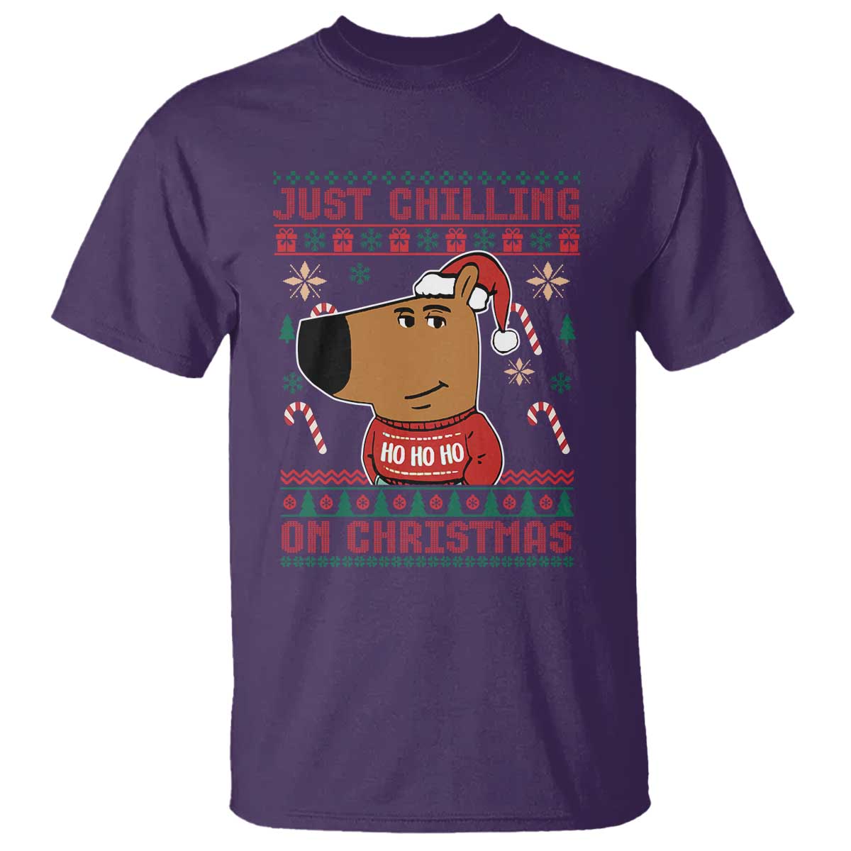 Funny Just Chilling On Christmas Meme Chillin Guy T Shirt - Wonder Print Shop