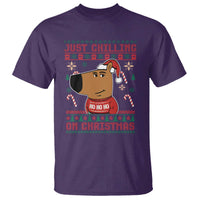 Funny Just Chilling On Christmas Meme Chillin Guy T Shirt - Wonder Print Shop