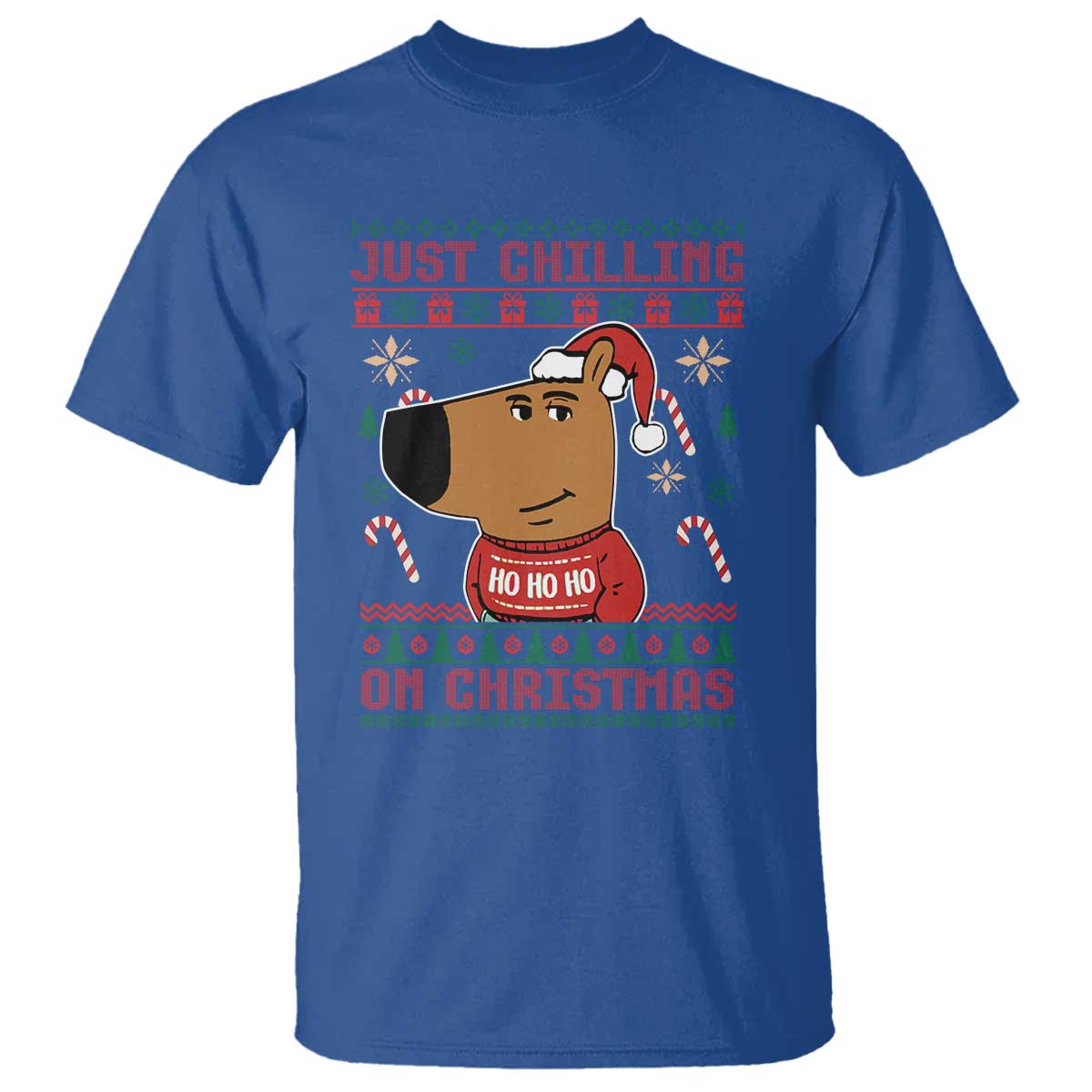 Funny Just Chilling On Christmas Meme Chillin Guy T Shirt - Wonder Print Shop