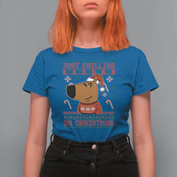 Funny Just Chilling On Christmas Meme Chillin Guy T Shirt For Women - Wonder Print Shop