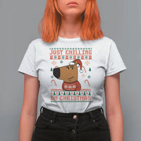 Funny Just Chilling On Christmas Meme Chillin Guy T Shirt For Women - Wonder Print Shop