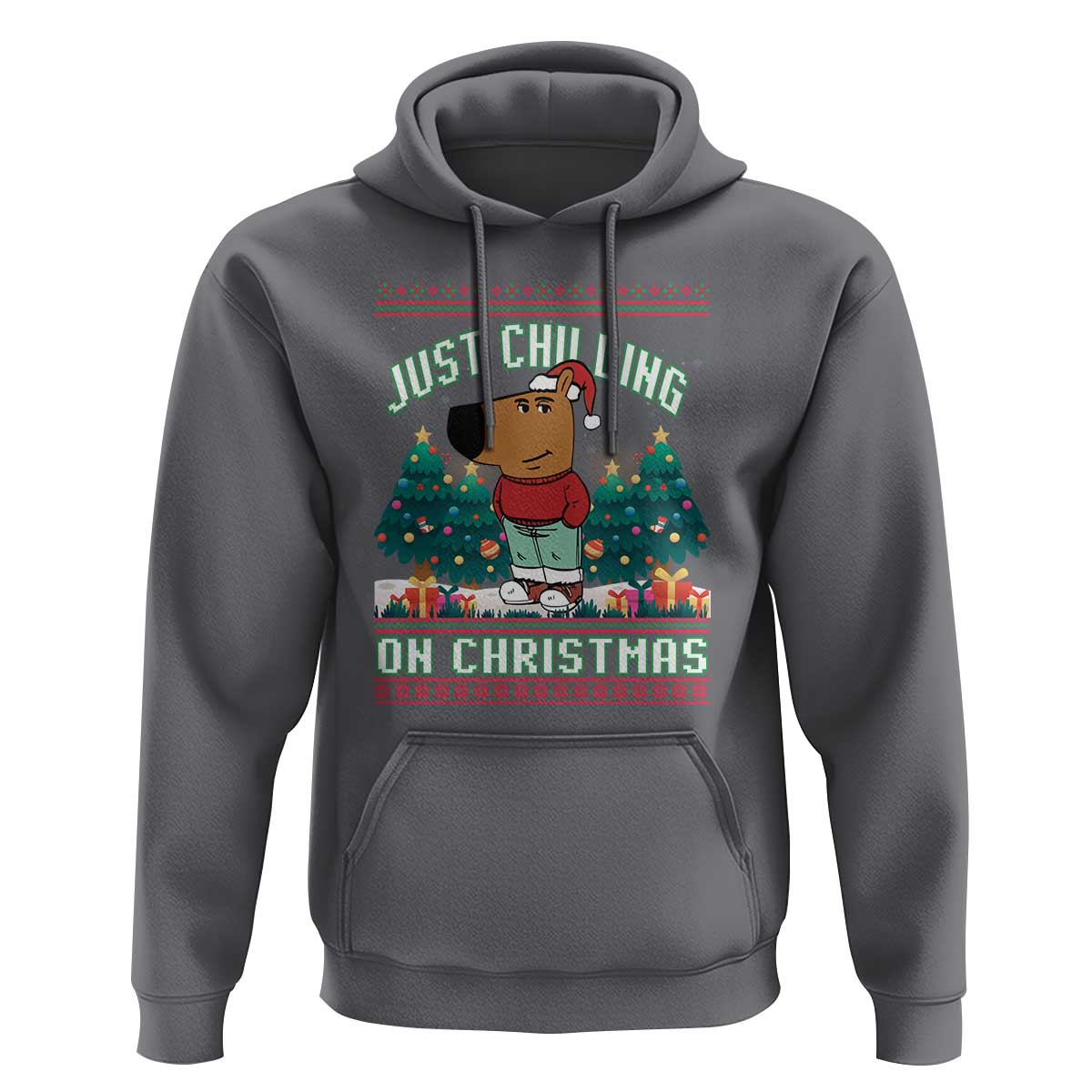 Funny Chillin Guy Just Chilling On Christmas Viral Meme Hoodie