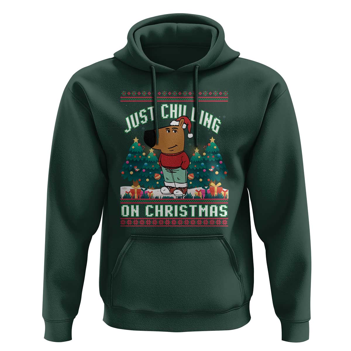 Funny Chillin Guy Just Chilling On Christmas Viral Meme Hoodie