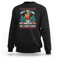 Funny Chillin Guy Just Chilling On Christmas Viral Meme Sweatshirt - Wonder Print Shop