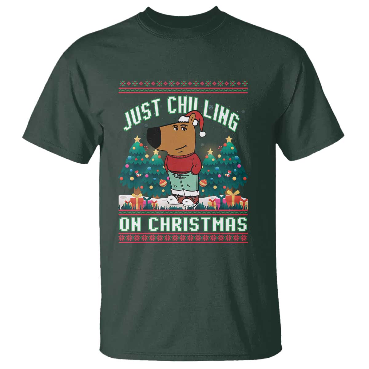 Funny Chillin Guy Just Chilling On Christmas Viral Meme T Shirt - Wonder Print Shop