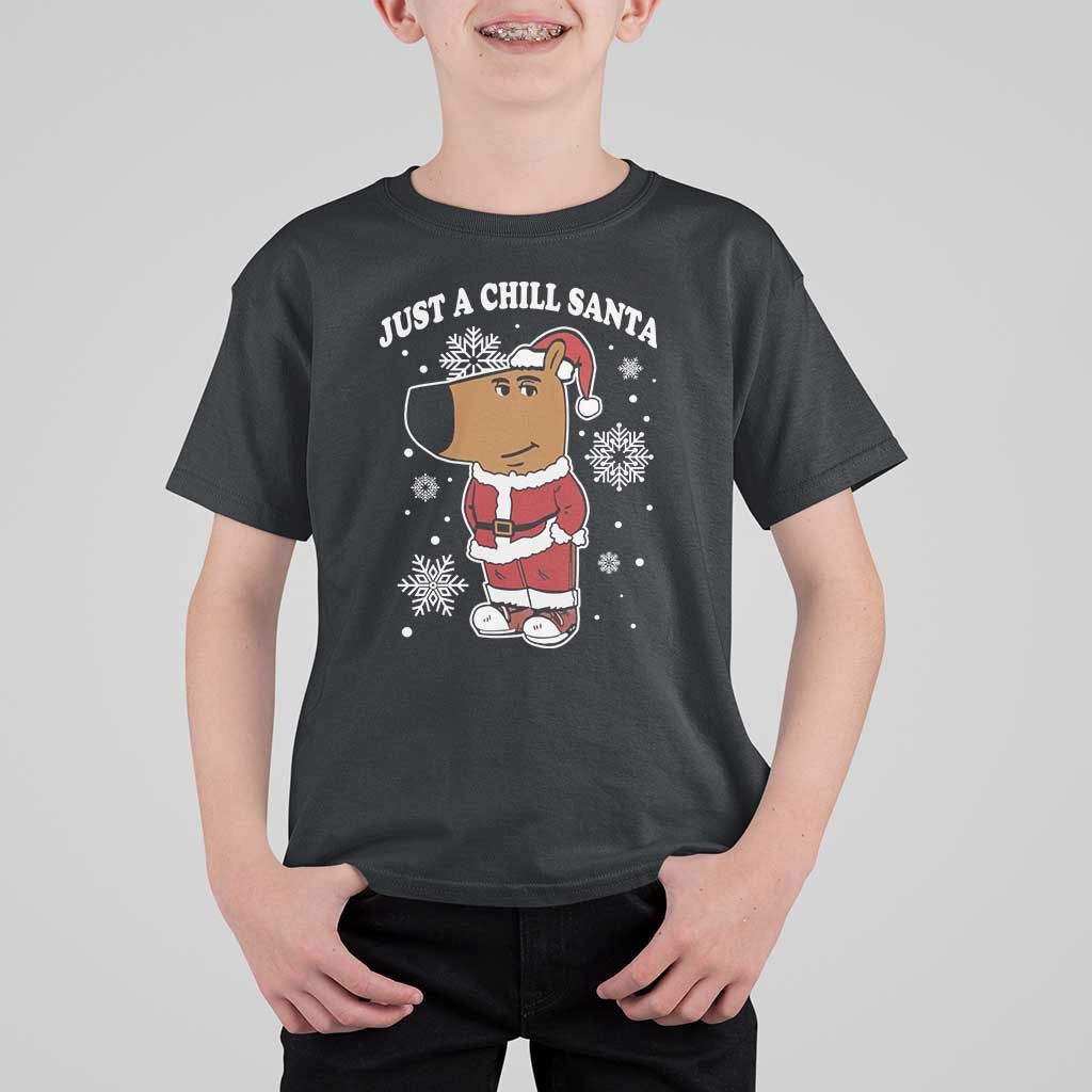 Funny Xmas Meme Just A Chill Santa T Shirt For Kid - Wonder Print Shop