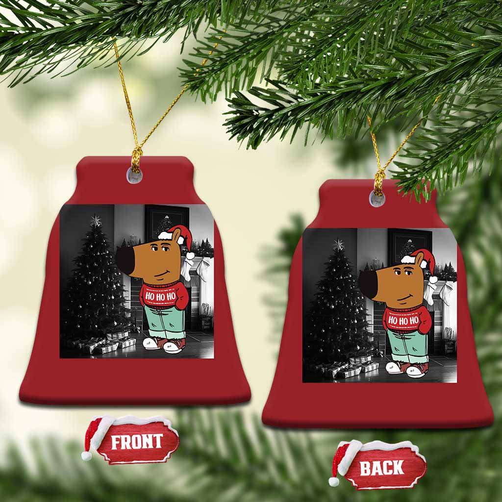 Funny Xmas Meme Chilling Guy Santa Christmas Ornament - Wonder Print Shop