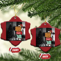 Funny Xmas Meme Chilling Guy Santa Christmas Ornament - Wonder Print Shop