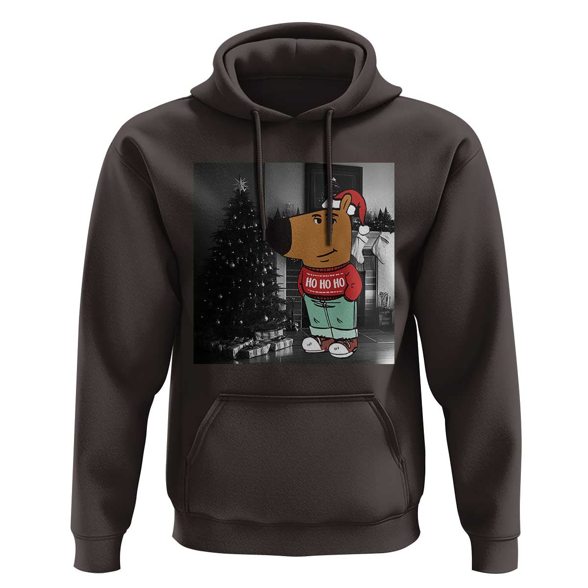 Funny Xmas Meme Chilling Guy Santa Hoodie
