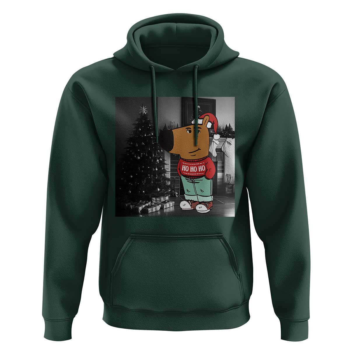 Funny Xmas Meme Chilling Guy Santa Hoodie
