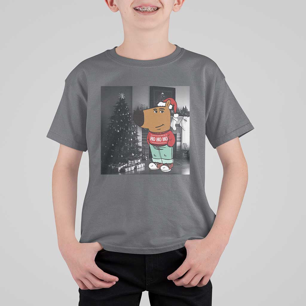 Funny Xmas Meme Chilling Guy Santa T Shirt For Kid - Wonder Print Shop