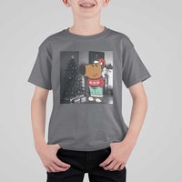Funny Xmas Meme Chilling Guy Santa T Shirt For Kid - Wonder Print Shop
