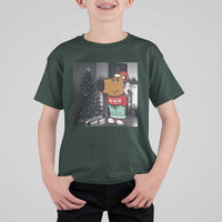 Funny Xmas Meme Chilling Guy Santa T Shirt For Kid - Wonder Print Shop