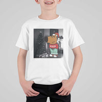 Funny Xmas Meme Chilling Guy Santa T Shirt For Kid - Wonder Print Shop