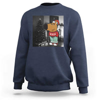 Funny Xmas Meme Chilling Guy Santa Sweatshirt - Wonder Print Shop