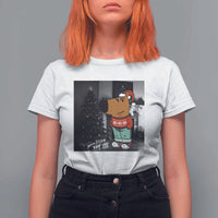 Funny Xmas Meme Chilling Guy Santa T Shirt For Women - Wonder Print Shop