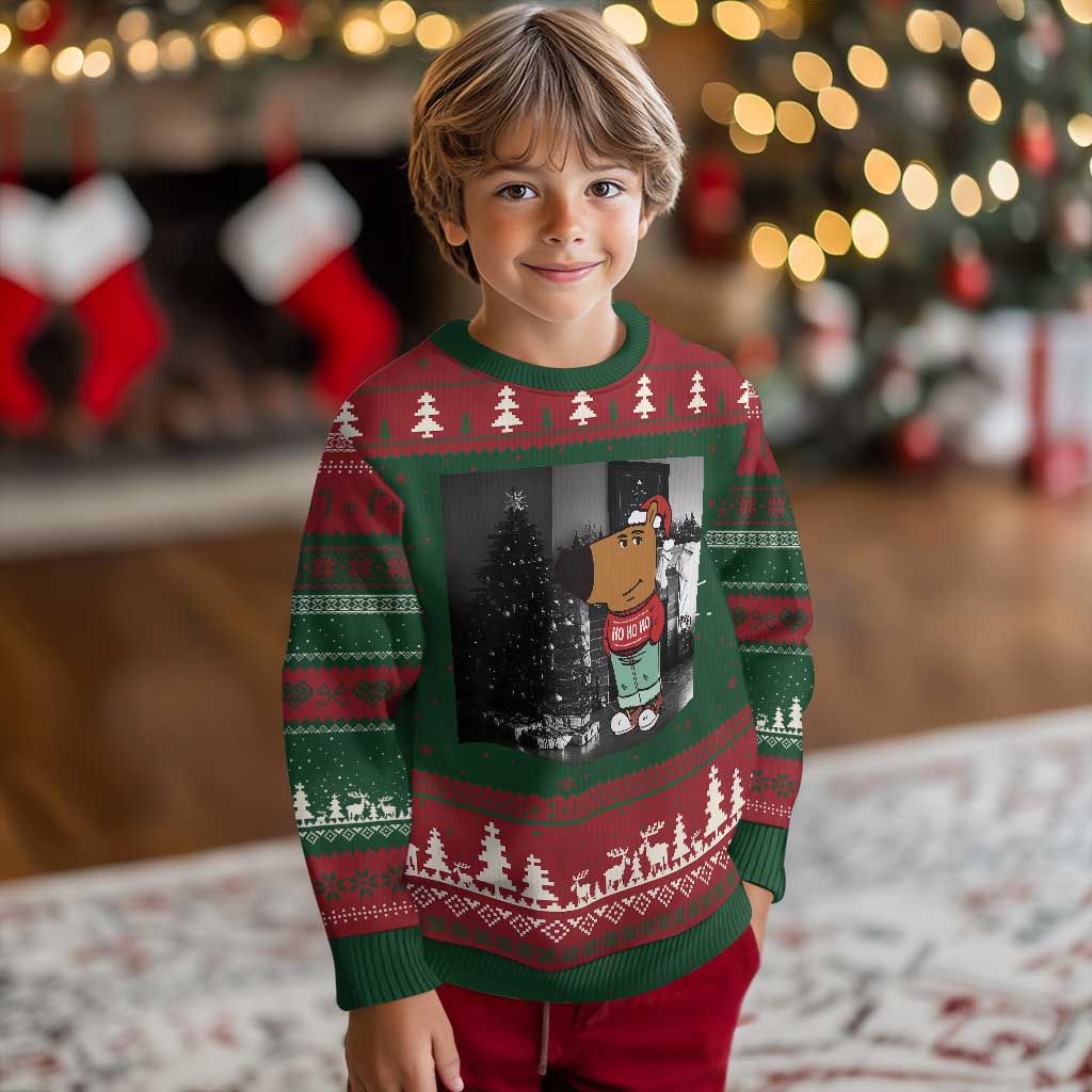 Funny Xmas Meme Chilling Guy Santa Ugly Christmas Sweater - Wonder Print Shop