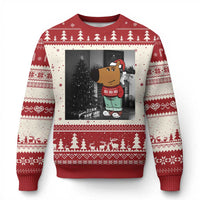 Funny Xmas Meme Chilling Guy Santa Ugly Christmas Sweater - Wonder Print Shop