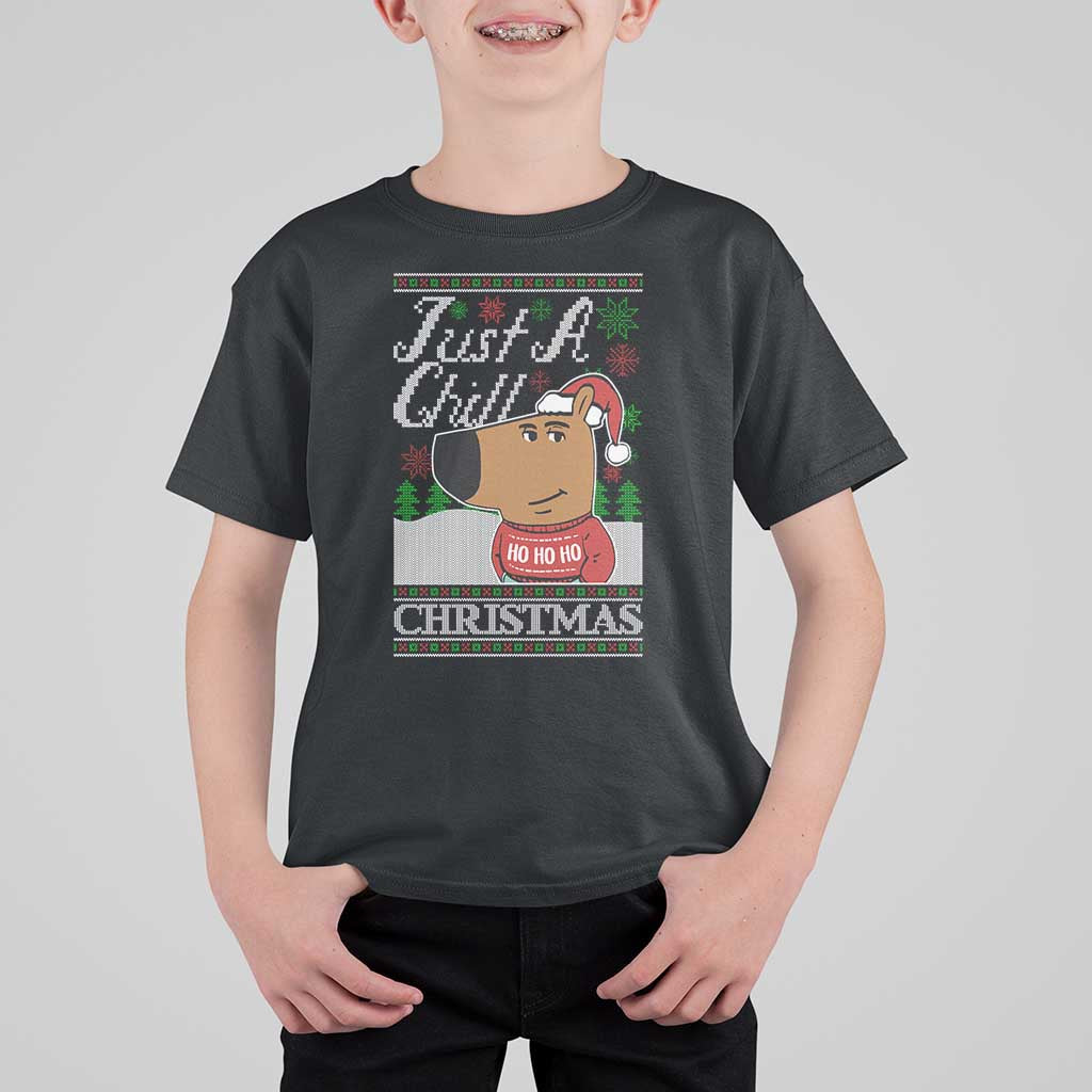 Funny Just A Chill Christmas Viral Meme T Shirt For Kid - Wonder Print Shop