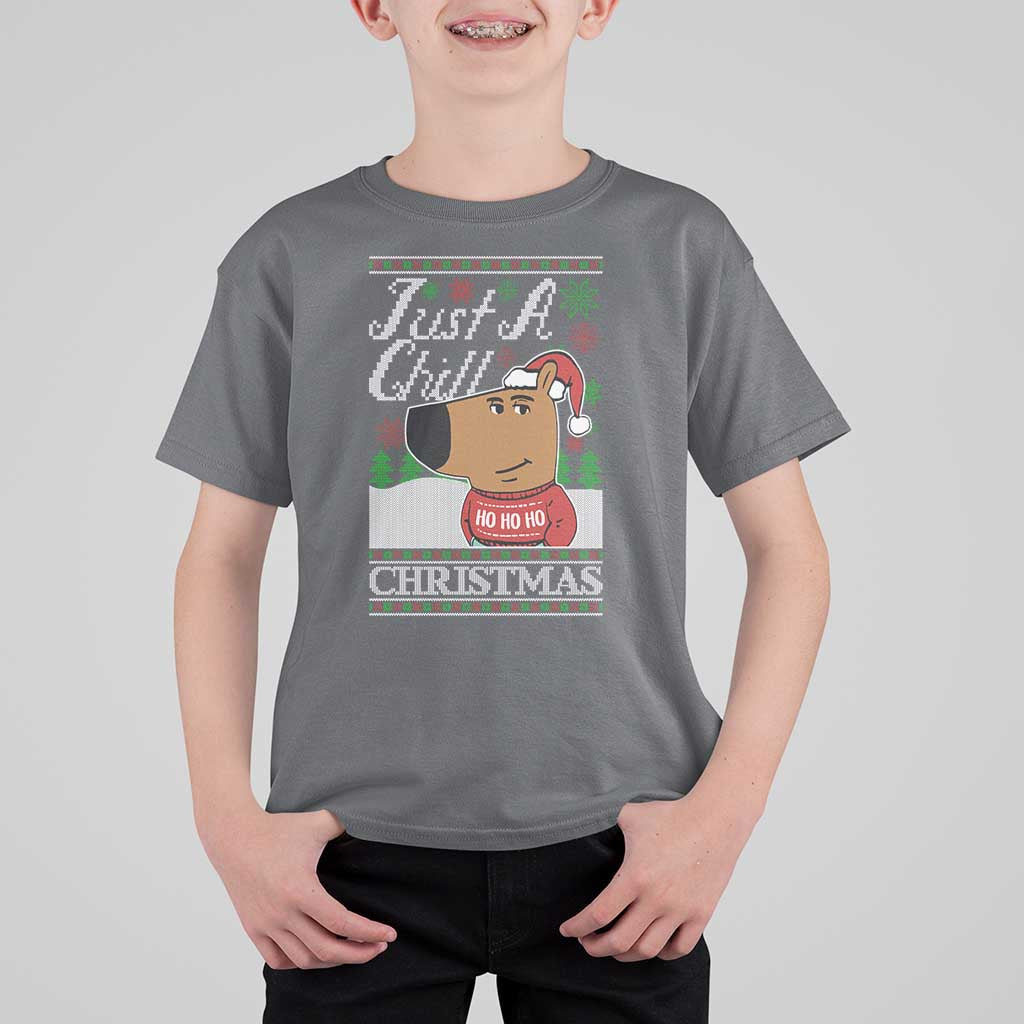 Funny Just A Chill Christmas Viral Meme T Shirt For Kid - Wonder Print Shop