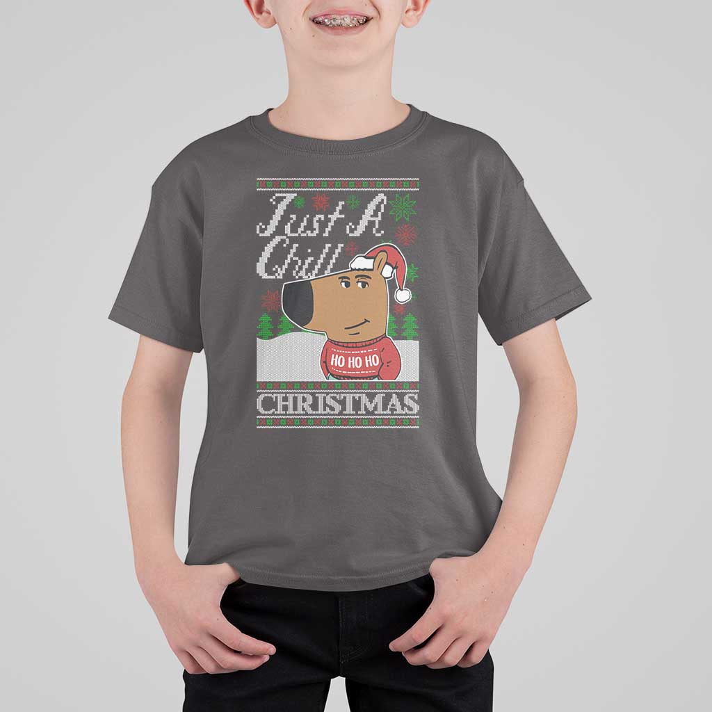 Funny Just A Chill Christmas Viral Meme T Shirt For Kid - Wonder Print Shop
