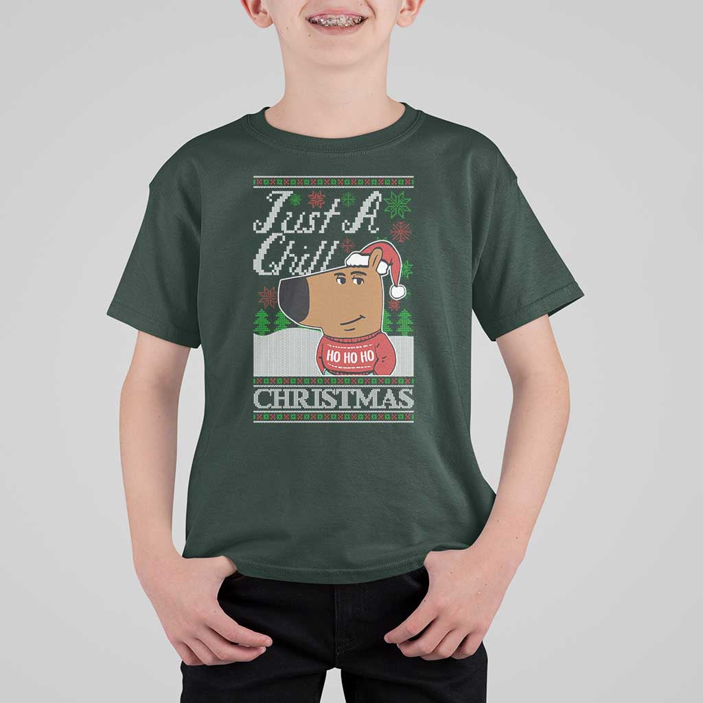 Funny Just A Chill Christmas Viral Meme T Shirt For Kid - Wonder Print Shop