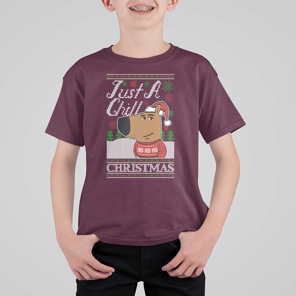 Funny Just A Chill Christmas Viral Meme T Shirt For Kid - Wonder Print Shop