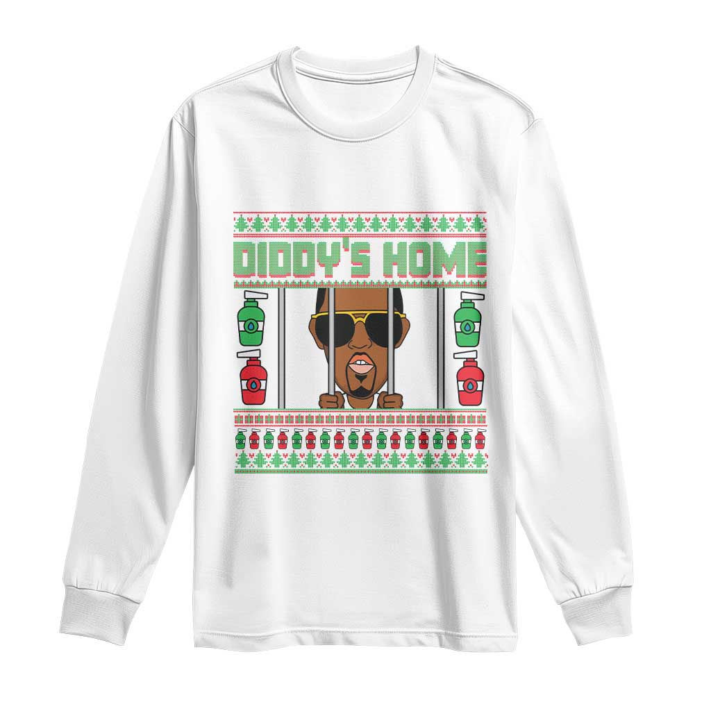Funny Dirty Christmas Diddy's Home Diddy Party Long Sleeve Shirt