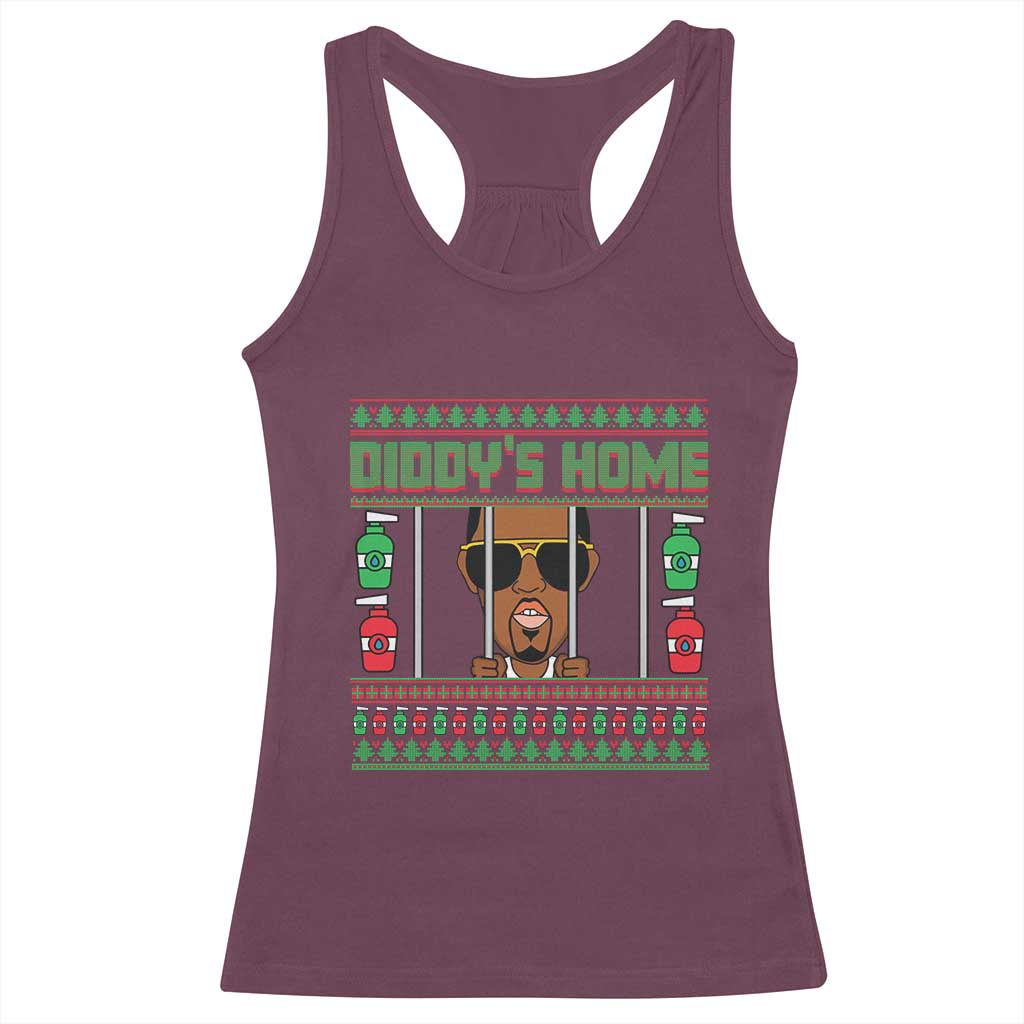 Funny Dirty Christmas Diddy's Home Diddy Party Racerback Tank Top