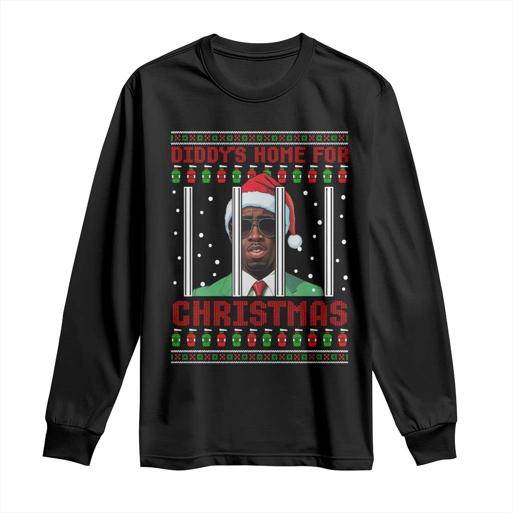 Funny Dirty Xmas Long Sleeve Shirt Diddy's Home For Christmas Diddy Party