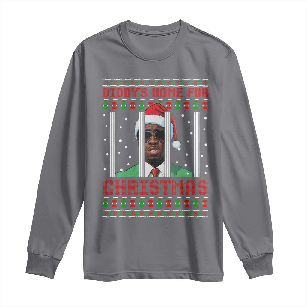 Funny Dirty Xmas Long Sleeve Shirt Diddy's Home For Christmas Diddy Party