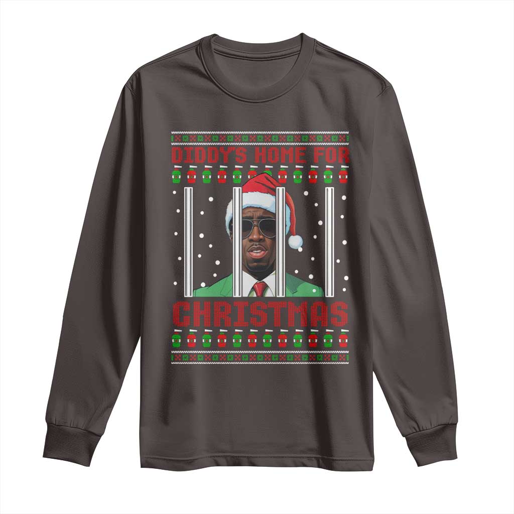 Funny Dirty Xmas Long Sleeve Shirt Diddy's Home For Christmas Diddy Party