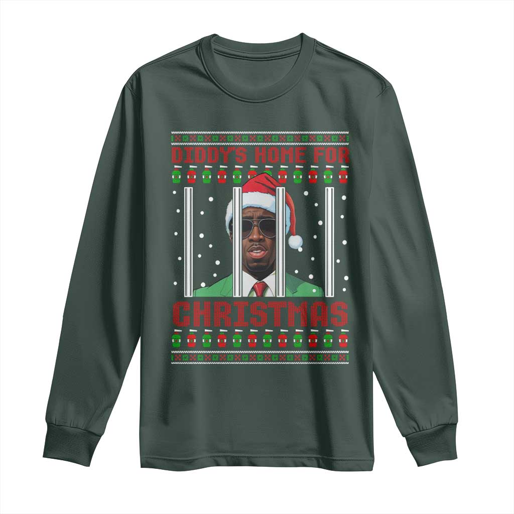 Funny Dirty Xmas Long Sleeve Shirt Diddy's Home For Christmas Diddy Party