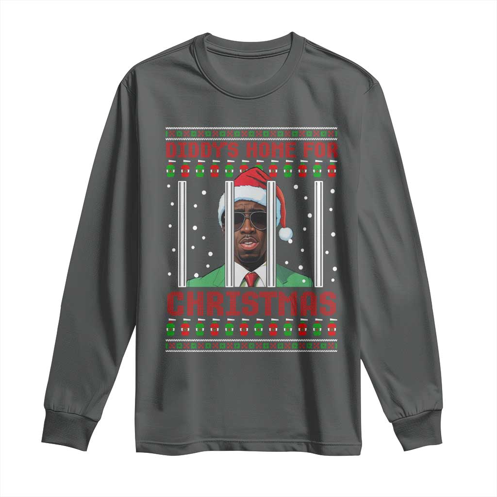 Funny Dirty Xmas Long Sleeve Shirt Diddy's Home For Christmas Diddy Party