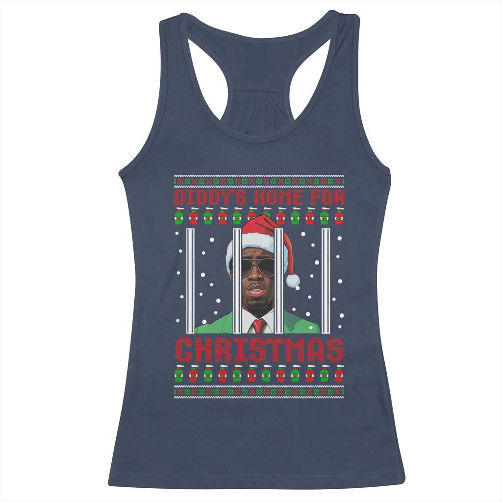 Funny Dirty Xmas Racerback Tank Top Diddy's Home For Christmas Diddy Party
