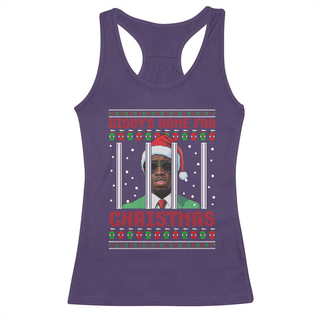 Funny Dirty Xmas Racerback Tank Top Diddy's Home For Christmas Diddy Party