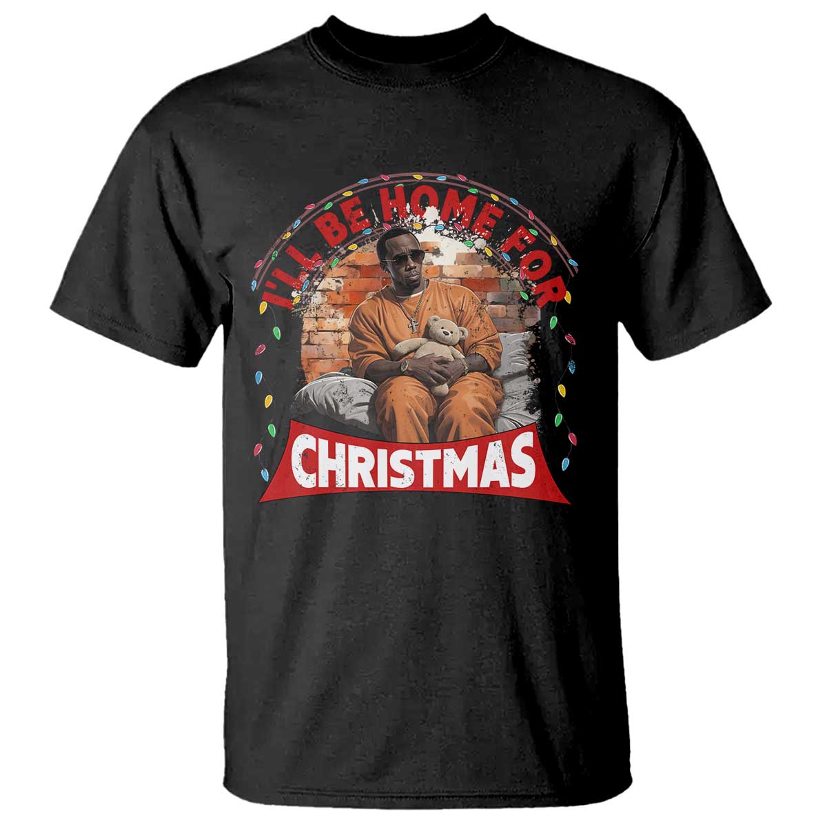 Funny Xmas Diddy Party T Shirt I'll Be Home For Christmas - Wonder Print Shop