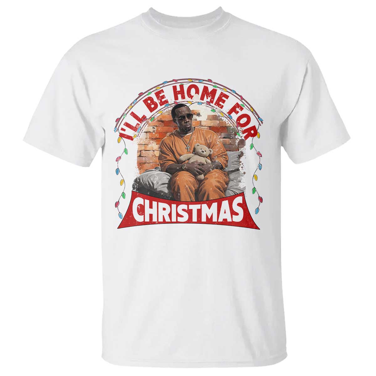 Funny Xmas Diddy Party T Shirt I'll Be Home For Christmas - Wonder Print Shop