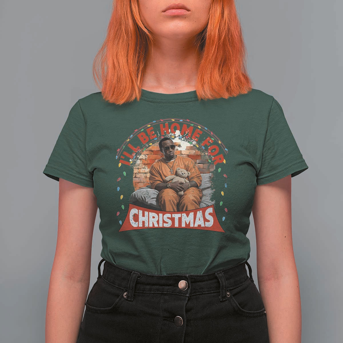 Funny Xmas Diddy Party T Shirt For Women I'll Be Home For Christmas - Wonder Print Shop