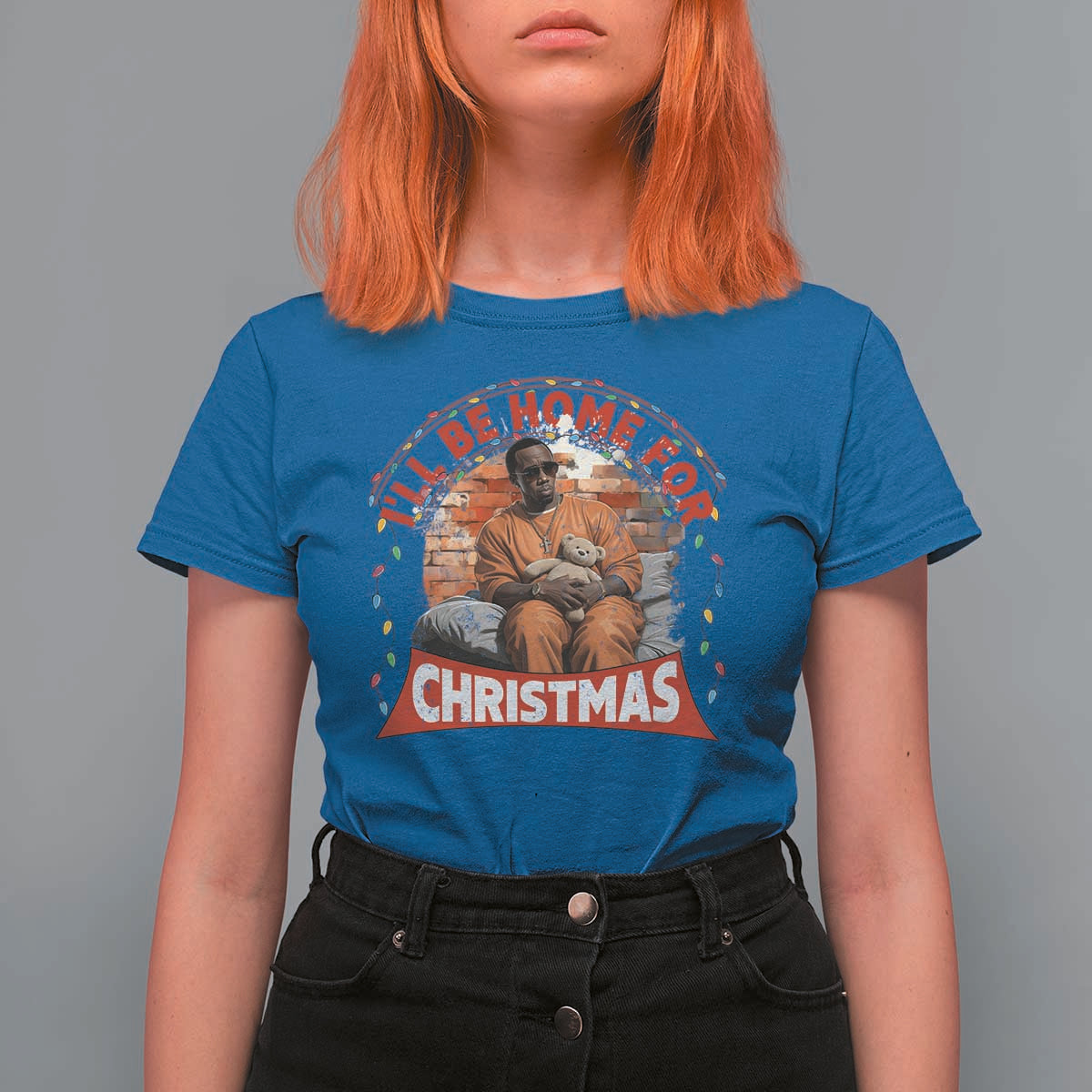 Funny Xmas Diddy Party T Shirt For Women I'll Be Home For Christmas - Wonder Print Shop
