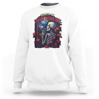 Death By Overthinking Skeleton Smoking Sweatshirt - Wonder Print Shop