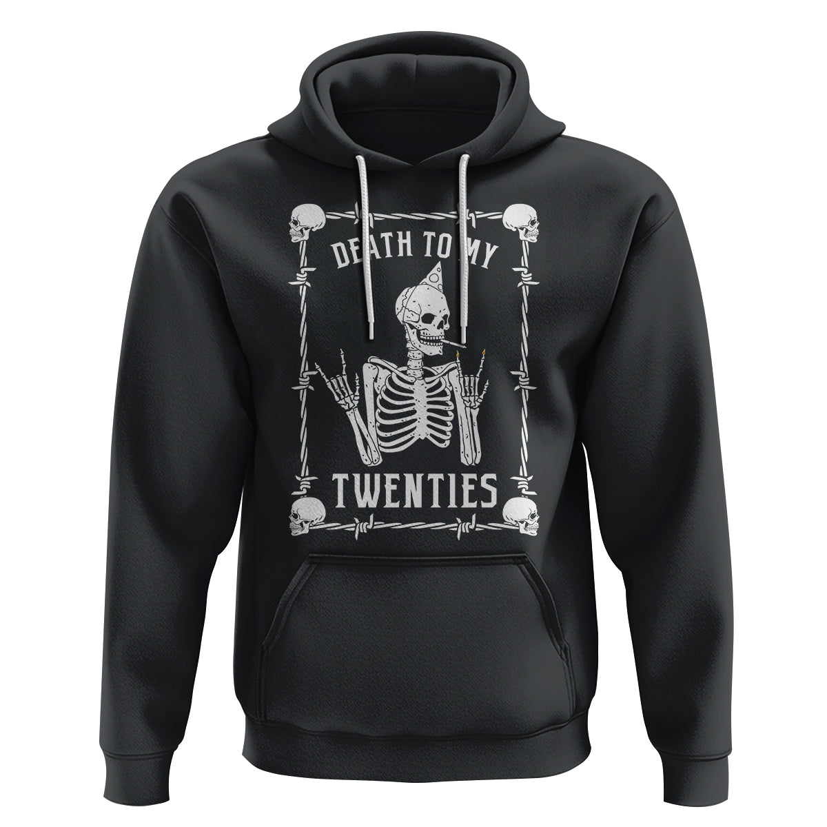 Birthday Hoodie Death To My Twenties Funny 30 Years Old Skeleton - Wonder Print Shop