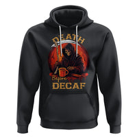 Death Before Decaf Skeleton Caffeine Coffee Drinker Hoodie - Wonder Print Shop
