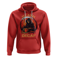 Death Before Decaf Skeleton Caffeine Coffee Drinker Hoodie - Wonder Print Shop