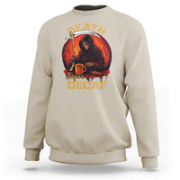 Death Before Decaf Skeleton Caffeine Coffee Drinker Sweatshirt - Wonder Print Shop