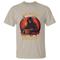 Death Before Decaf Skeleton Caffeine Coffee Drinker T Shirt - Wonder Print Shop