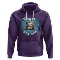 Valentine's Day Hoodie You're My Otter Half Cute Animal Hug Holding Hand - Wonder Print Shop