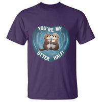Valentine's Day T Shirt You're My Otter Half Cute Animal Hug Holding Hand - Wonder Print Shop