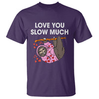 Valentine's Day T Shirt Love You Slow Much Funny Sloth Hearts Cute Lazy - Wonder Print Shop